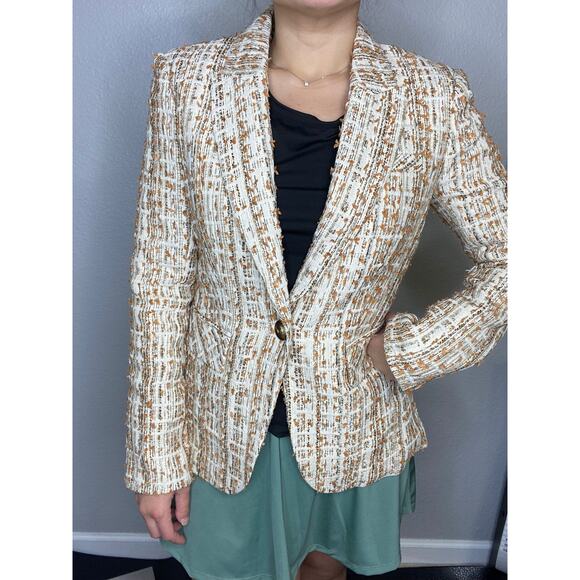 Veronica Beard Tweed Cutaway Blazer Jacket Size 4